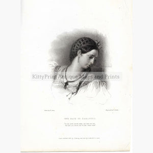 Antique Print The Maid of Saragoza 1832 Prints