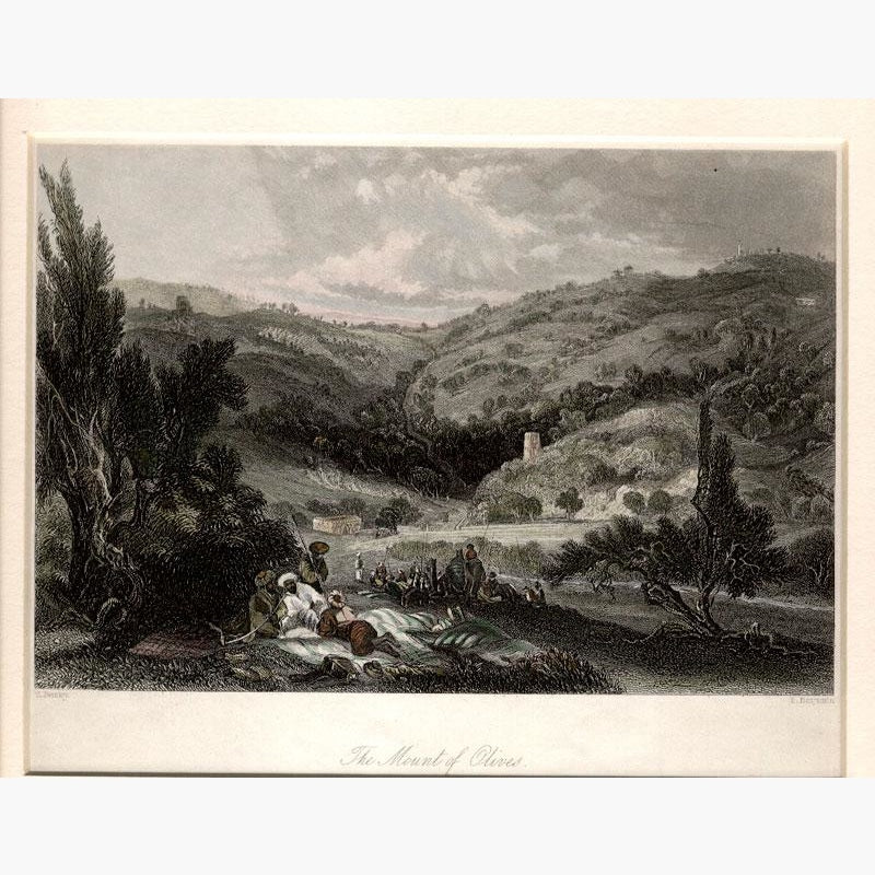The Mount of Olives Jerusalem c.1840 Prints KittyPrint 1800s Castles & Historical Buildings Holy Land Landscapes