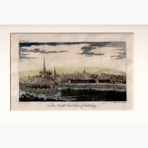 The North East View of Salisbury 1764 Prints KittyPrint 1700s Castles & Historical Buildings England England in the 1700s Townscapes