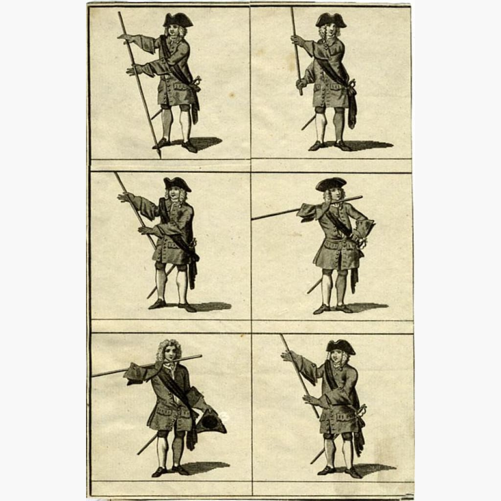 The Old English Halbert Exercise 1791 Prints KittyPrint 1700s Costumes & Fashion Military