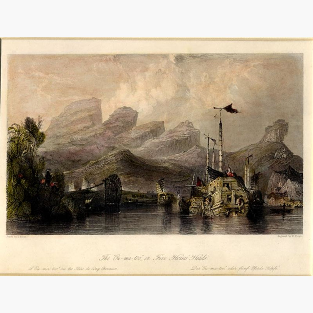 The Ou-ma-too or Five Horses Heads c.1840 Prints KittyPrint 1800s China Japan & Korea Landscapes Seascapes Ports & Harbours