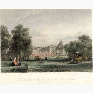 The Palace of Versailles c.1840 Prints KittyPrint 1800s Castles & Historical Buildings France Genre Scenes