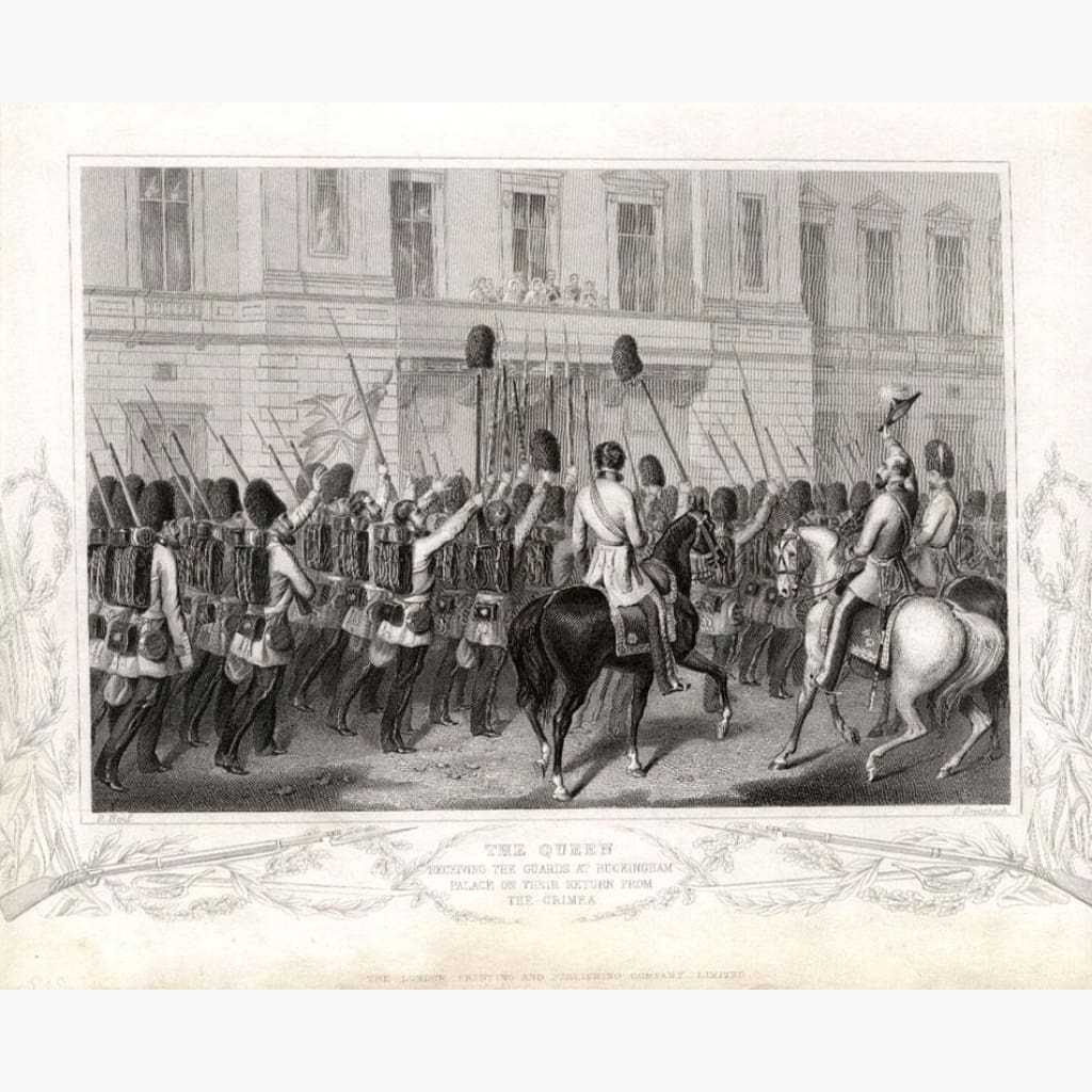 The Queen receiving the Guards at Buckingham Palace 1857 Prints KittyPrint 1800s Military