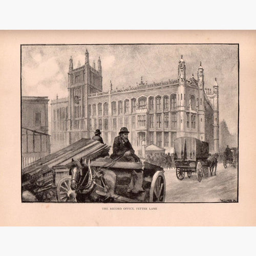 The Record Office Fetter Lane London 1891 Prints KittyPrint 1800s Castles & Historical Buildings England Genre Scenes