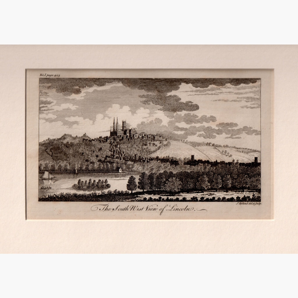 The South West View of Lincoln 1764 Prints KittyPrint 1700s Castles & Historical Buildings England England in the 1700s Townscapes