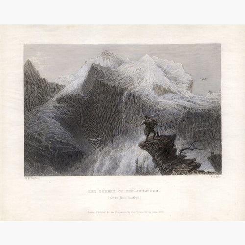 The Summit of the Jungfrau 1836 Prints KittyPrint 1800s Landscapes Switzerland