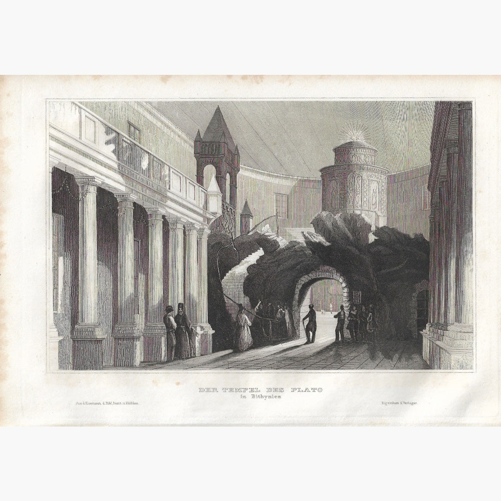 Antique Print The Temple of Plato,Bithynien 1859 Prints