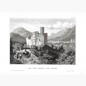 Antique Print Trient Castle 1859 Prints
