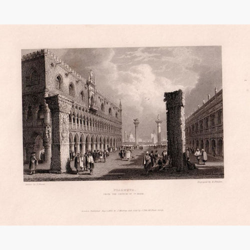 Venice Piazetta 1832 Prints KittyPrint 1800s Castles & Historical Buildings Italy Townscapes
