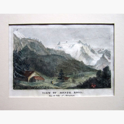 Antique Print View of Monte Rosa 1845 Prints