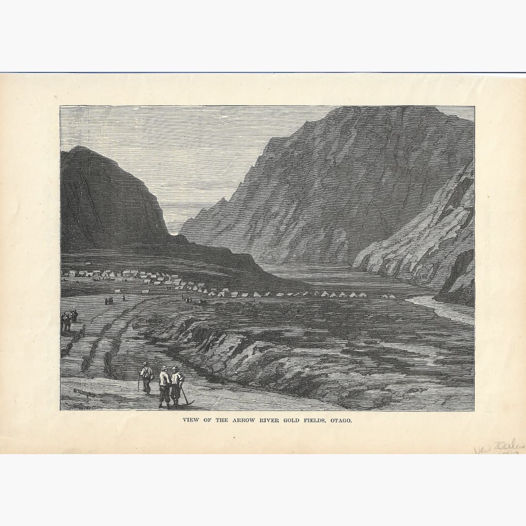 Antique Print View of the Arrow River Otago 1880 Prints