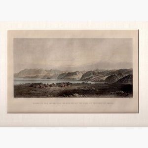 View of the passage of the Red Sea at the Gulf of Akaba c. 1840 Prints KittyPrint 1800s Historical Journeys Holy Land Landscapes