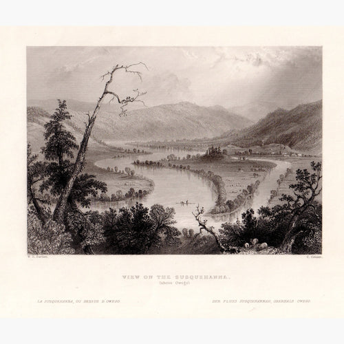 View On The Susquehanna Above Owego 1839 Prints