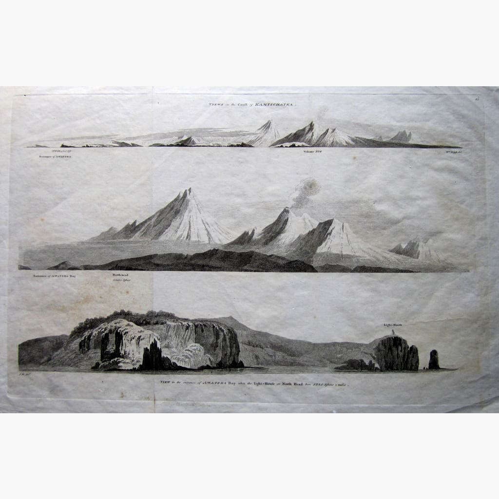 Antique Print Views on the Coast of Kamtschatka 1784 Prints