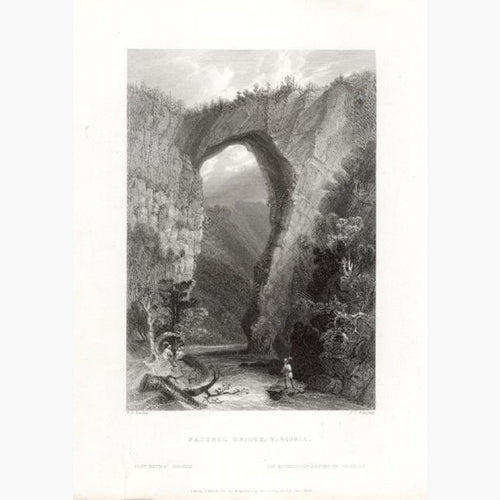 Virginia Natural Bridge 1839 Prints KittyPrint 1800s Canada & United States Castles & Historical Buildings Landscapes
