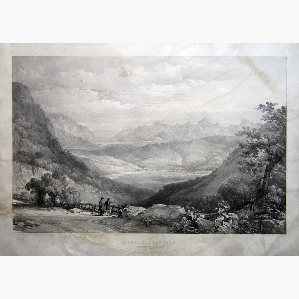 Vizelle Grenoble from the road to la Mure 1845 Prints KittyPrint 1800s France Genre Scenes Landscapes