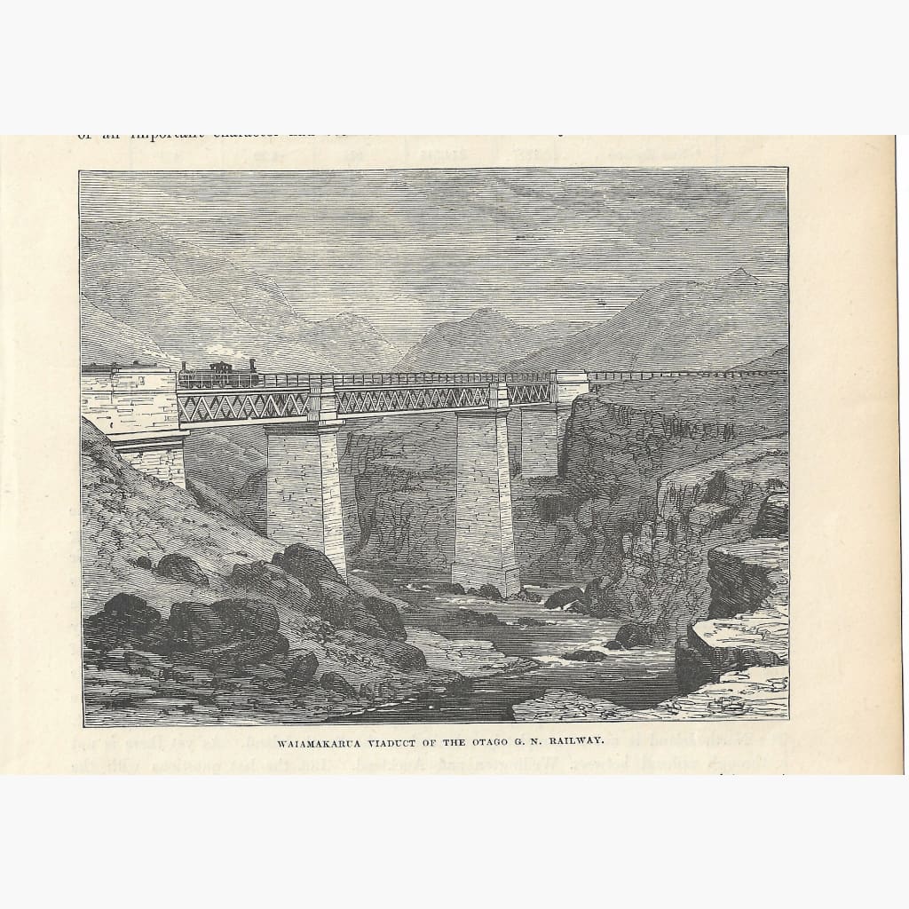 Antique Print Waiamakarua Viaduct 1880 Prints
