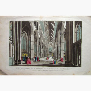 Antique Print Westminster Abbey Interior Perspective 1760 Prints