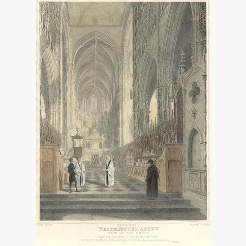 Westminster Abbey view in the Choir 1821 Prints KittyPrint 1800s Castles & Historical Buildings England Genre Scenes