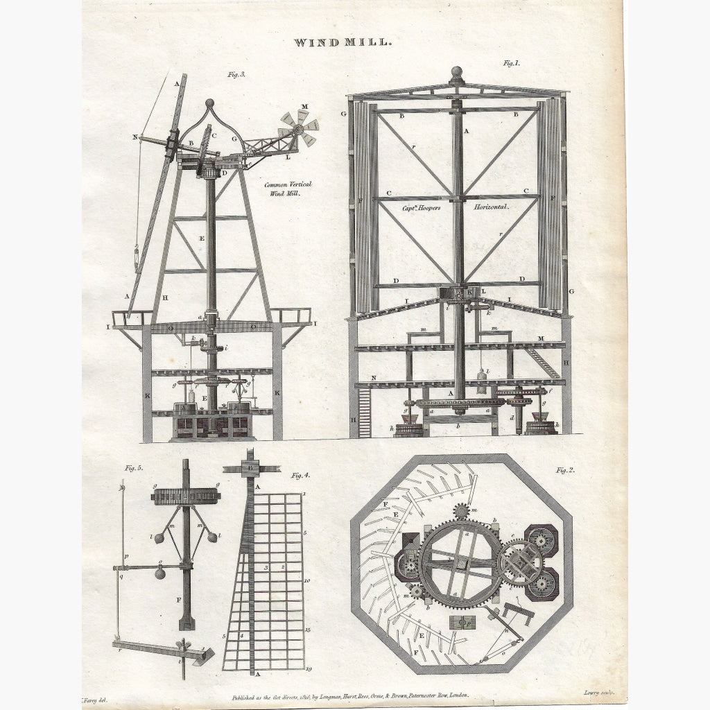 Antique Print Windmill 1816 Prints