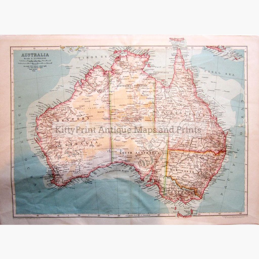Australia 1910 Maps KittyPrint 1900s Australia & Oceania
