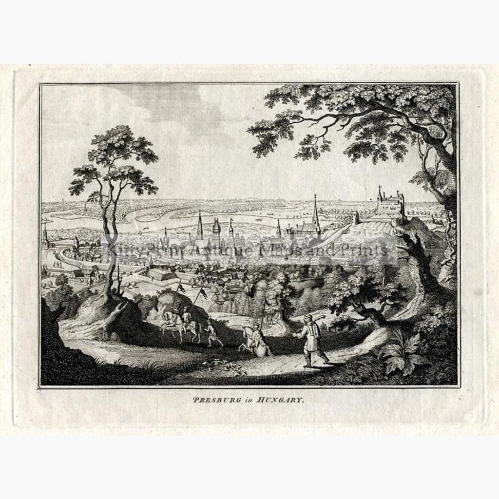 Bratislava Presburg in Hungary,1793 Prints KittyPrint 1700s Castles & Historical Buildings Eastern Europe Genre Scenes Townscapes