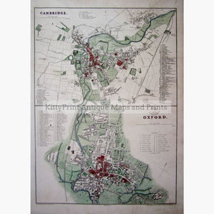 Cambridge. Oxford 1863 Maps