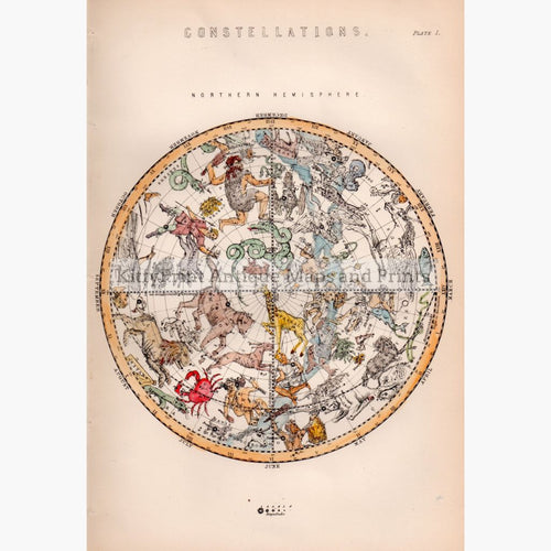 Constellations. Northern Hemisphere 1881 Maps