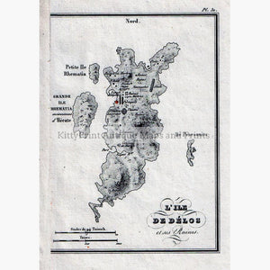 Delos L’Ile de Delos et ses Ruines,1824 Maps KittyPrint 1800s Greece