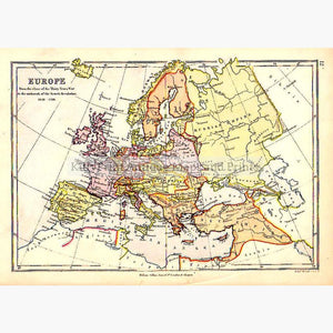 Europe from the close of the Thirty Years War c. 1875 Maps KittyPrint 1800s Europe Regional Maps Military