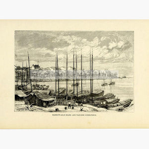 Hankow-Han-Kiang and Yangtze Confluence c.1880 Prints KittyPrint 1800s China Japan & Korea Seascapes Ports & Harbours
