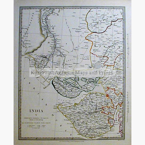 India Gujerat Cutch 1833 Maps KittyPrint 1800s India & East Indies