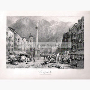 Innspruck c.1880 Prints KittyPrint 1800s Austria Genre Scenes Townscapes