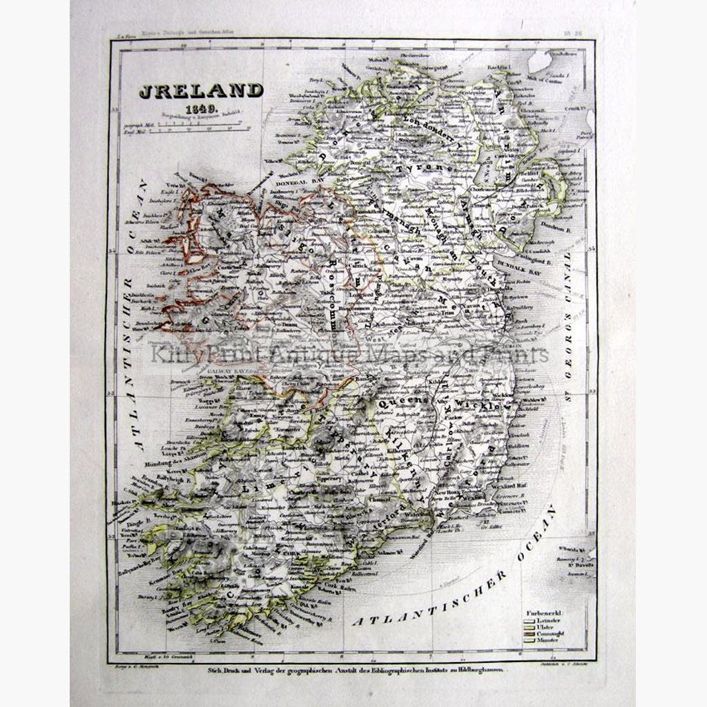 Ireland 1849 Maps KittyPrint 1800s Ireland