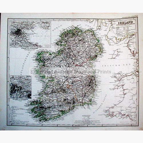 Ireland with inset of Dublin and Environs 1910 Maps KittyPrint 1900s Ireland