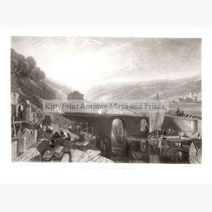 Kirkstall Lock on the River Aire 1827 Prints KittyPrint 1800s Engineering England Genre Scenes