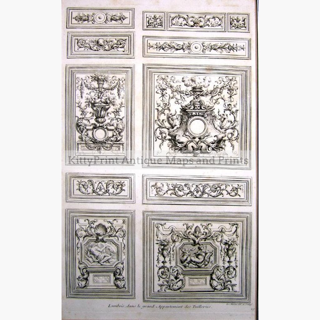 Lambris Tuilleries 1710 Prints KittyPrint 1700s Architecture & Design France