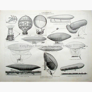 Luftschiffahrt Balloons. Showing Zeppelin 1905 Prints KittyPrint 1900s Road Rail & Engineering