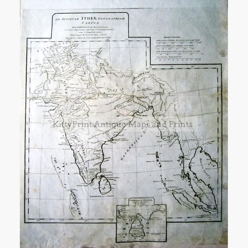 Map of Ancient India 1788 Maps KittyPrint 1700s Civilizations & Empires India & East Indies
