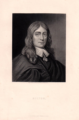 Antique Print, Milton, Poet c.1860