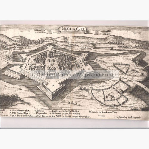 Nove Zamky Neuhaeusel 1660 Maps KittyPrint 1600s Battles Wars & Fortifications Eastern Europe