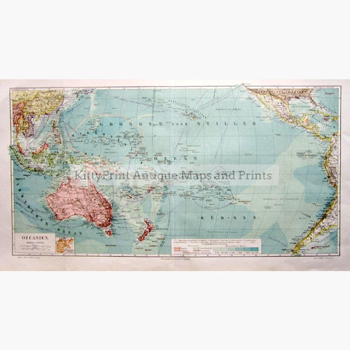 Oceania Ozeanean 1906 Maps KittyPrint 1900s Australia & Oceania Maritime World Maps