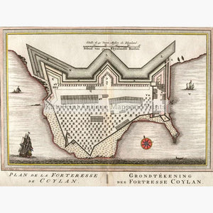 Plan of the Fortress of Coylan Kerala c. 1779 Maps KittyPrint 1700s Castles & Historical Buildings India & East Indies Military