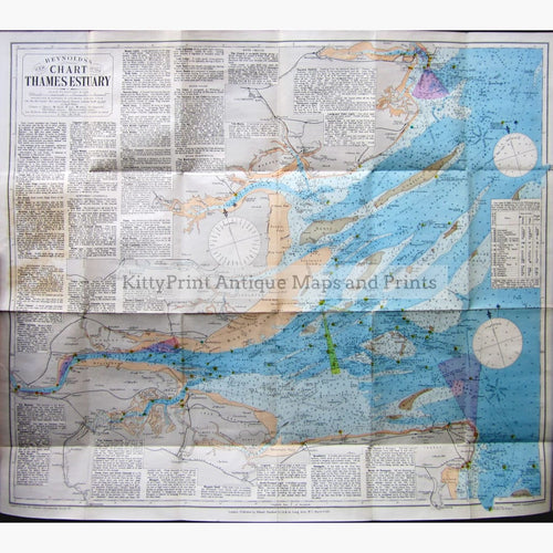 Reynolds's New Chart Of The Thames Estuary 1911 Set 2 Kittyprint