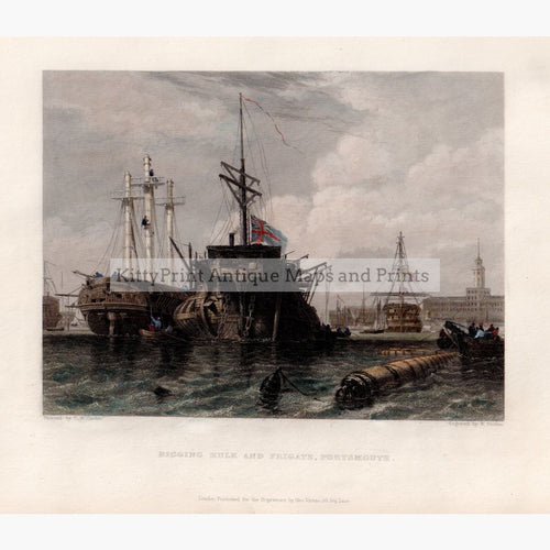 Rigging Hulk And Frigate Portsmouth 1842 Prints