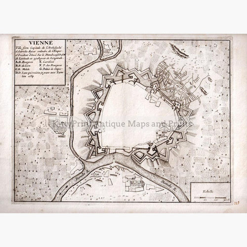 Siege of Vienna p.1693 Maps KittyPrint 1600s Austria Battles & Wars Town Plans
