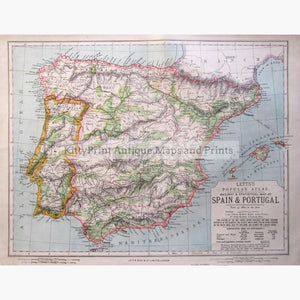 Spain and Portugal Statistical Wine District and Railway Map 1881 Maps KittyPrint 1800s Land Use & Resources Road Rail & Engineering Spain & Portugal