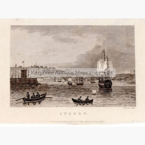 Sydney 1836 Prints KittyPrint 1800s Australia & Oceania Seascapes Ports & Harbours Townscapes