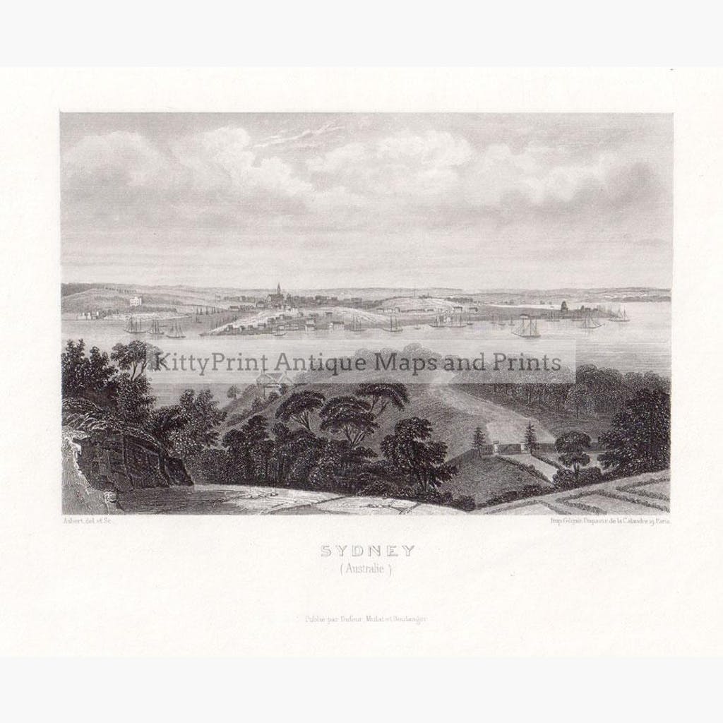 Sydney 1858 Prints KittyPrint 1800s Australia & Oceania Seascapes Ports & Harbours Townscapes