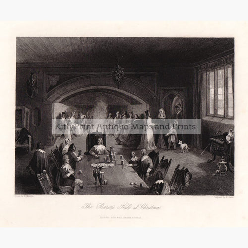 The Baron's Hall At Christmas 1844 Kittyprint Prints